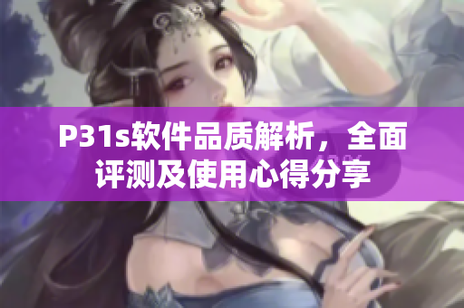 P31s软件品质解析，全面评测及使用心得分享
