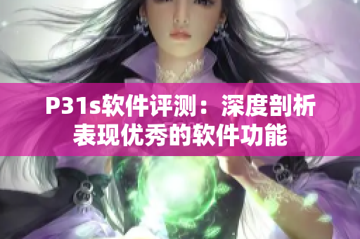 P31s软件评测：深度剖析表现优秀的软件功能