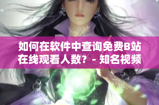 如何在软件中查询免费B站在线观看人数？- 知名视频平台观看数据查询技巧分享