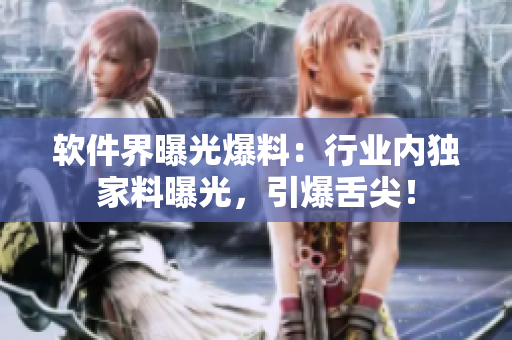 软件界曝光爆料：行业内独家料曝光，引爆舌尖！
