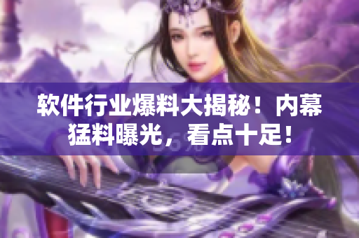 软件行业爆料大揭秘！内幕猛料曝光，看点十足！
