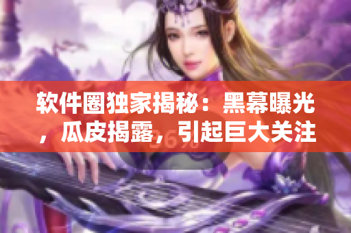 软件圈独家揭秘：黑幕曝光，瓜皮揭露，引起巨大关注！