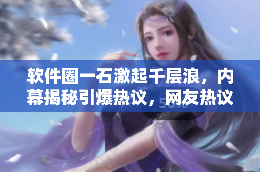 软件圈一石激起千层浪，内幕揭秘引爆热议，网友热议瓜分黑料秘闻
