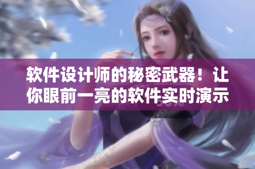 软件设计师的秘密武器！让你眼前一亮的软件实时演示图！