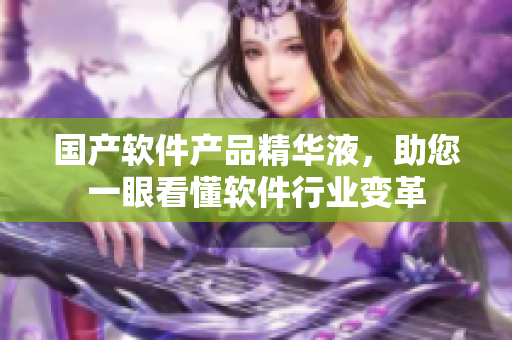 国产软件产品精华液，助您一眼看懂软件行业变革