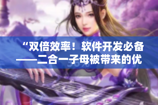 “双倍效率！软件开发必备——二合一子母被带来的优势”