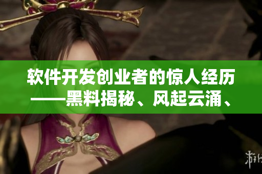 软件开发创业者的惊人经历——黑料揭秘、风起云涌、技术漫谈
