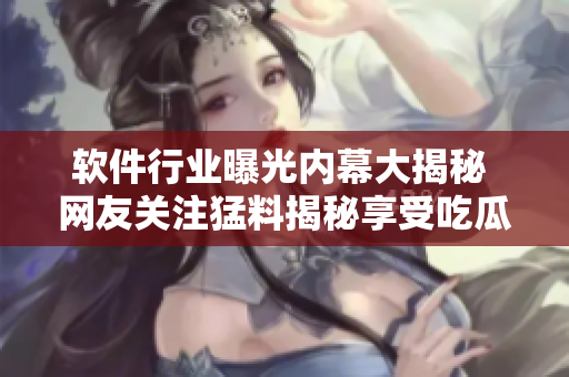 软件行业曝光内幕大揭秘 网友关注猛料揭秘享受吃瓜乐趣