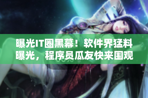曝光IT圈黑幕！软件界猛料曝光，程序员瓜友快来围观