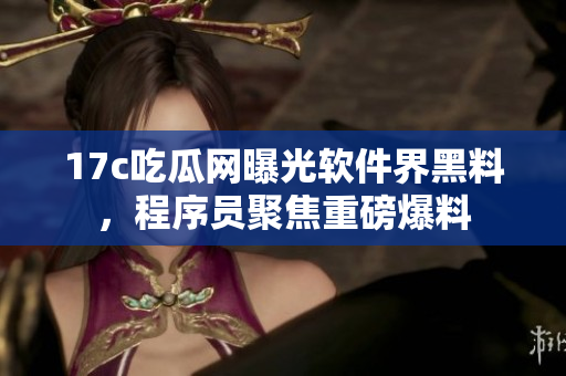 17c吃瓜网曝光软件界黑料，程序员聚焦重磅爆料