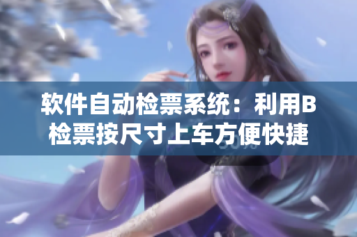 软件自动检票系统：利用B检票按尺寸上车方便快捷