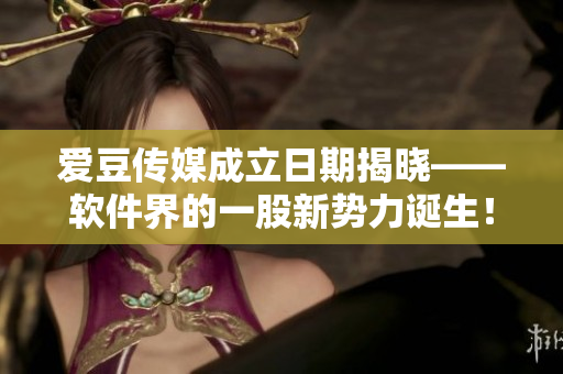 爱豆传媒成立日期揭晓——软件界的一股新势力诞生！
