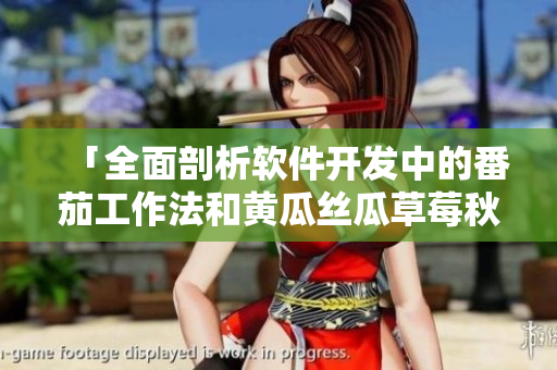 「全面剖析软件开发中的番茄工作法和黄瓜丝瓜草莓秋葵管理策略」