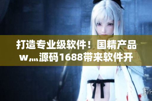 打造专业级软件！国精产品w灬源码1688带来软件开发新思路