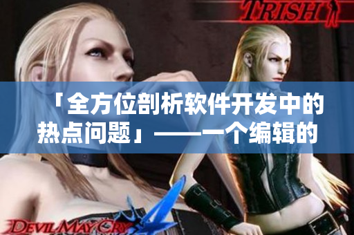 「全方位剖析软件开发中的热点问题」——一个编辑的经验分享