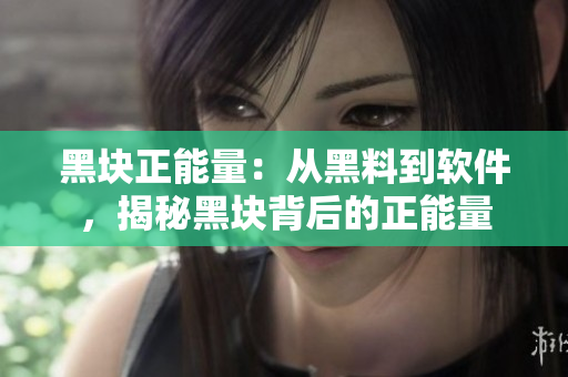 黑块正能量：从黑料到软件，揭秘黑块背后的正能量