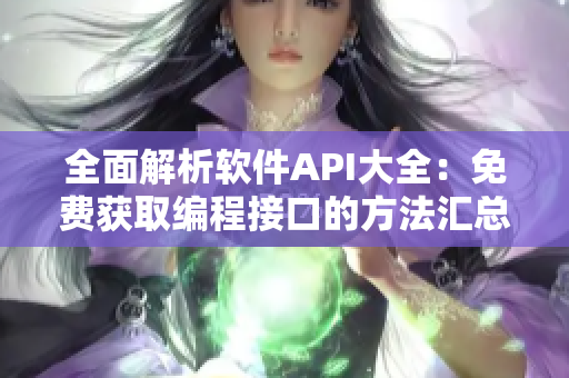 全面解析软件API大全：免费获取编程接口的方法汇总