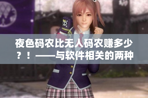 夜色码农比无人码农赚多少？！——与软件相关的两种不同生活方式