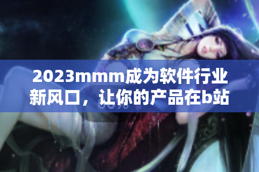 2023mmm成为软件行业新风口，让你的产品在b站搭上流量快车