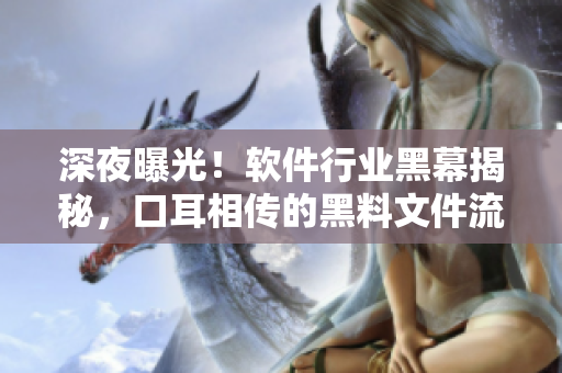 深夜曝光！软件行业黑幕揭秘，口耳相传的黑料文件流出！
