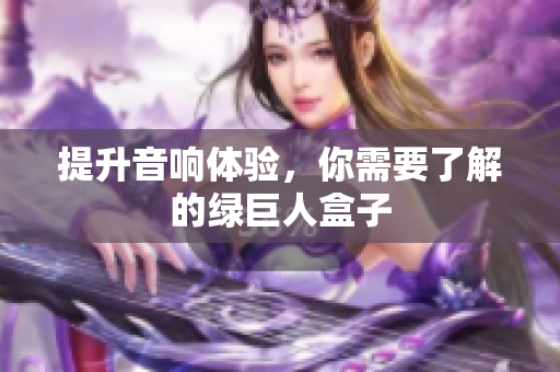 提升音响体验，你需要了解的绿巨人盒子
