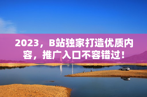 2023，B站独家打造优质内容，推广入口不容错过！